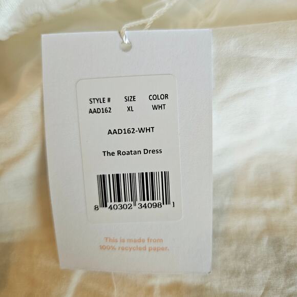 Andie The Roatan Midi Dress Eyelet White Feminine Summer Women's Size X-Large - Picture 4 of 9